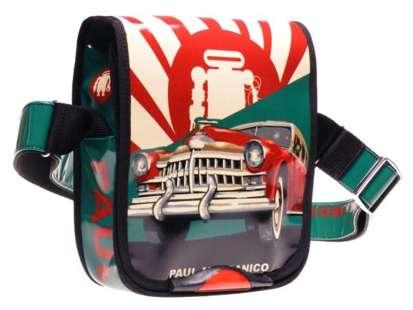 ORGANIZER SHOULDER BAG PAUL MECCANICO. MIPOK MODEL WHITE AND DARK OLIVE GREEN COLOURS CUBAN STYLE. - Unique Pieces Paul Meccanico