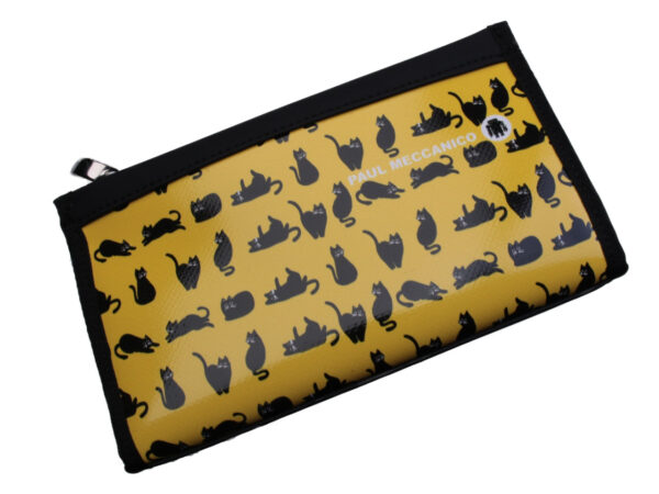 LARGE YELLOW WOMEN'S WALLET "KITTENS". MODEL PIT MADE OF LORRY TARPAULIN. - Limited Edition Paul Meccanico