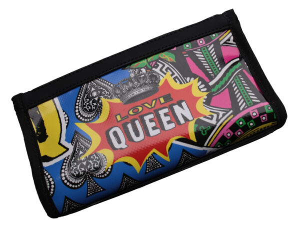 LARGE WOMEN'S WALLET "LOVE QUEEN". MODEL PIT MADE OF LORRY TARPAULIN. - Limited Edition Paul Meccanico