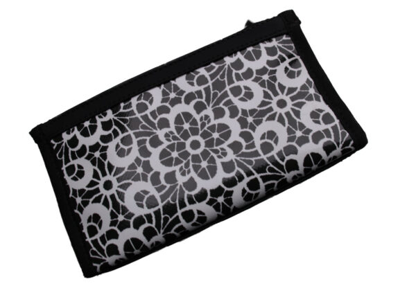 LARGE BLACK AND WHITE WOMEN'S WALLET. MODEL PIT MADE OF LORRY TARPAULIN. - Limited Edition Paul Meccanico