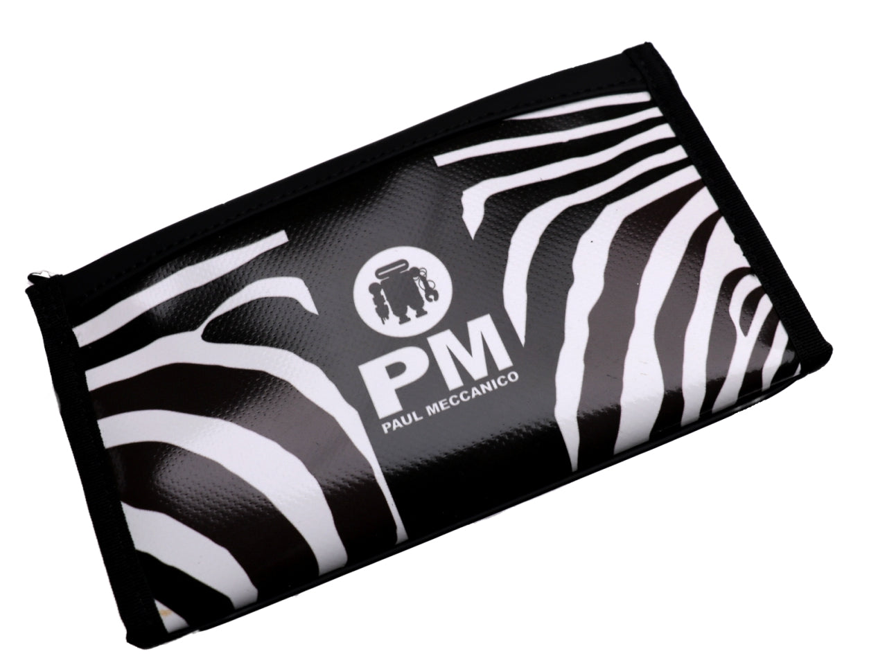 LARGE WOMEN'S WALLET ZEBRA PATTERN BLACK AND WHITE. MODEL PIT MADE OF LORRY TARPAULIN. - Limited Edition Paul Meccanico