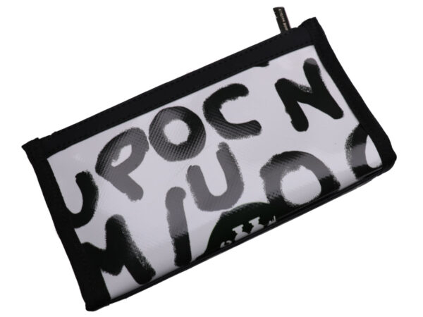 LARGE WOMEN'S WALLET BLACK AND WHITE "LETTERS". MODEL PIT MADE OF LORRY TARPAULIN. - Limited Edition Paul Meccanico