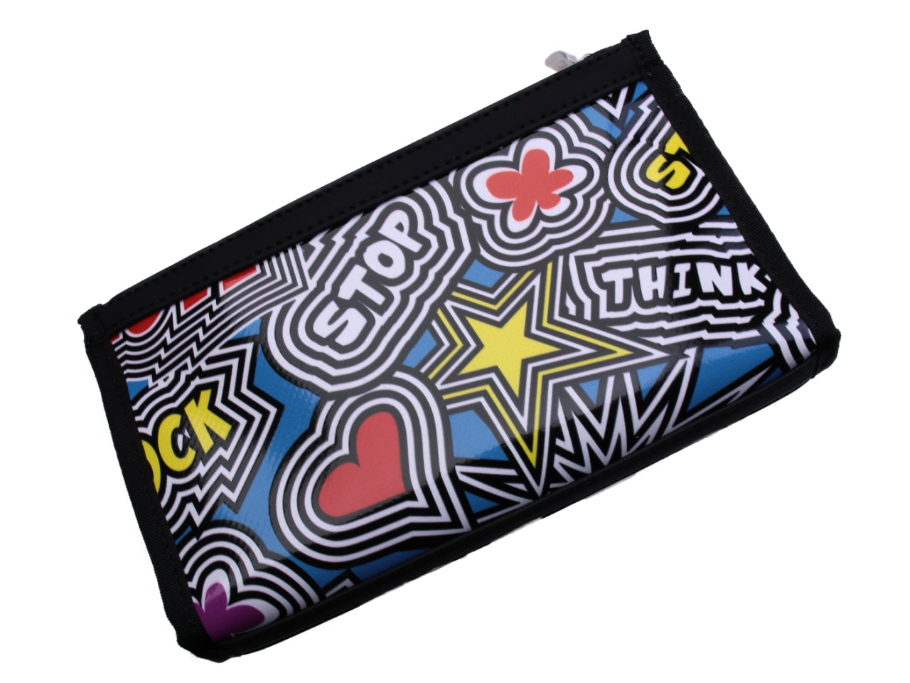 PORTAFOGLIO GRANDE DA DONNA "POP ART". FOSSA MODELLO REALIZZATA CON TELONI DI CAMION. - Edizione limitata Paul Meccanico