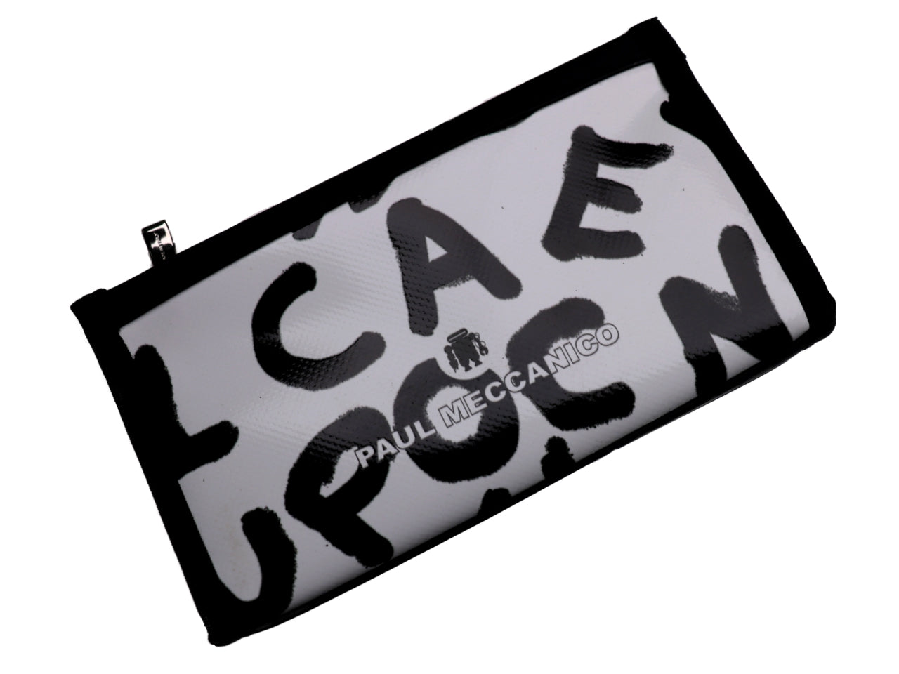 LARGE WOMEN'S WALLET BLACK AND WHITE "LETTERS". MODEL PIT MADE OF LORRY TARPAULIN. - Limited Edition Paul Meccanico