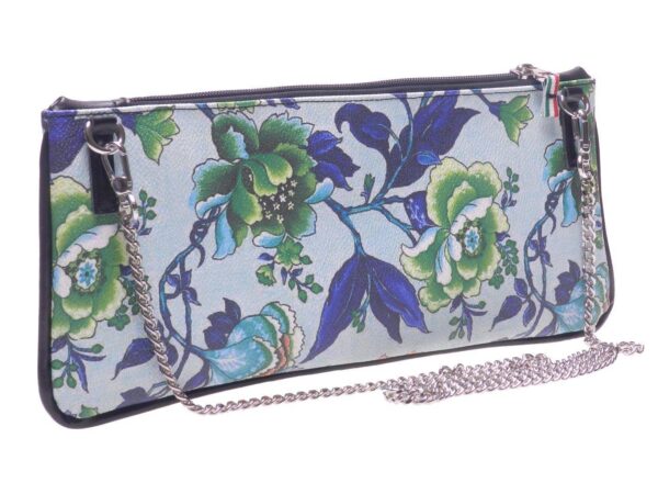 POCHETTE PAUL MECCANICO IN HAMMERED FAUX LEATHER. RIBELLA MODEL WHITE COLOR FLORAL FANTASY. - Unique Pieces Paul Meccanico