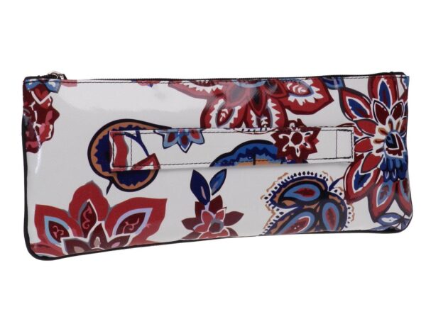 POCHETTE PAUL MECCANICO WHITE COLOUR FLORAL FANTASY. RIBELLA MODEL MADE OF LORRY TARPAULIN. - Unique Pieces Paul Meccanico