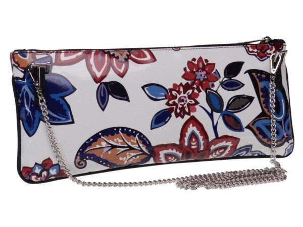 POCHETTE PAUL MECCANICO WHITE COLOUR FLORAL FANTASY. RIBELLA MODEL MADE OF LORRY TARPAULIN. - Unique Pieces Paul Meccanico