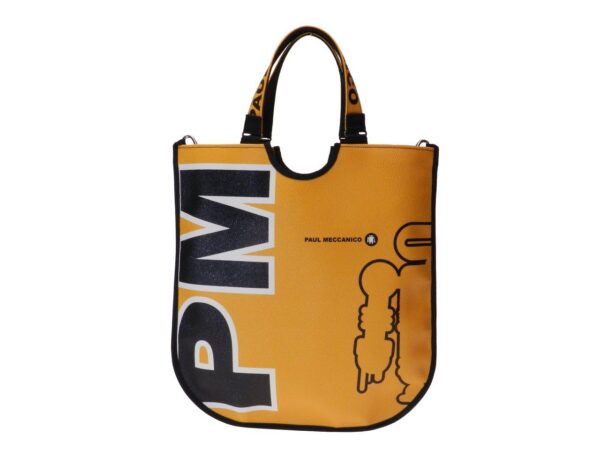 PRACTICAL AND VERSATILE WOMEN'S FLAT BAG YELLOW COLOUR. FLAT MODEL MADE OF HAMMERED FAUX LEATHER. - Paul Meccanico