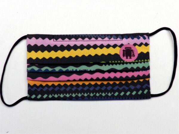 REUSABLE MASK MULTICOLOR WITH CURRUGATED LINES PATTERN WITH 3 FILTERS INCLUDED. - Paul Meccanico