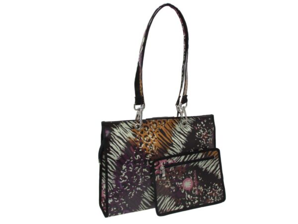 SHOPPER BAG MULTICOLOR ANIMALIER FANTASY. PEPE MODEL MADE OF LORRY TARPAULIN. - Unique Pieces Paul Meccanico