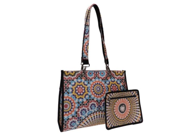 SHOPPER BAG MULTICOLOR MAJOLICA FANTASY. PEPE MODEL MADE OF SOFT SYNTHETIC LEATHER. - Unique Pieces Paul Meccanico
