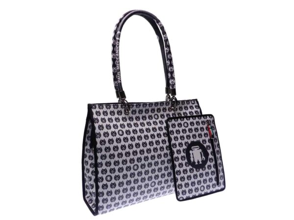 SHOPPER BAG PAUL MECCANICO MADE OF HAMMERED FAUX LEATHER. PEPE MODEL ANIMAL PIXEL FANTASY. - Unique Pieces Paul Meccanico