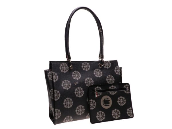 SHOPPER BAG PAUL MECCANICO MADE OF SYNTHETIC LEATHER. PEPE EVOLUTION MODEL BLACK COLOUR NACRE FANTASY. - Unique Pieces Paul Meccanico