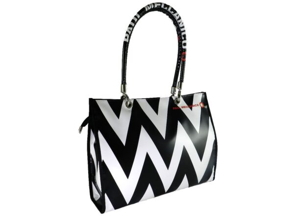 SHOPPER BAG PAUL MECCANICO. MODEL PEPE EVOLUTION FANTASY BLACK & WHITE. - Unique Pieces Paul Meccanico