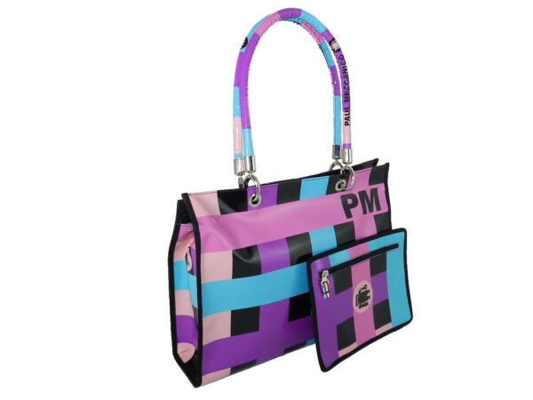 SHOPPER BAG PAUL MECCANICO. MODEL PEPE EVOLUTION MULTICOLOR WITH STRAW FANTASY. - Unique Pieces Paul Meccanico