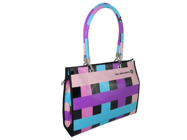 SHOPPER BAG PAUL MECCANICO. MODEL PEPE EVOLUTION MULTICOLOR WITH STRAW FANTASY. - Unique Pieces Paul Meccanico