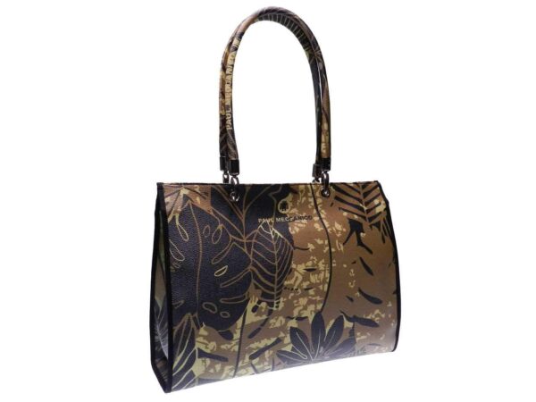 SHOPPER BAG PAUL MECCANICO PALM FANTASY. PEPE MODEL MADE OF HAMMERED FAUX LEATHER. - Unique Pieces Paul Meccanico