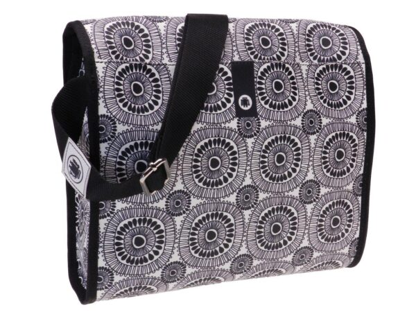 SHOULDER BAG BLACK AND WHITE COLOURS MACRAME' FANTASY. MODEL BREAK MADE OF SOFT CRUELTY FREE LEATHER. - Unique Pieces Paul Meccanico