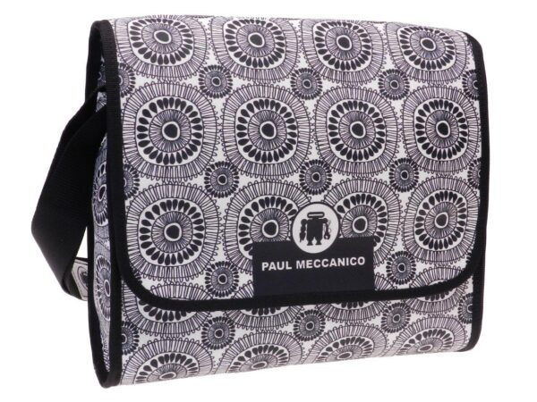 SHOULDER BAG BLACK AND WHITE COLOURS MACRAME' FANTASY. MODEL BREAK MADE OF SOFT CRUELTY FREE LEATHER. - Unique Pieces Paul Meccanico