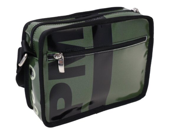 SHOULDER BAG DARK GREEN COLOUR. FRIK MODEL MADE OF LORRY TARPAULIN. - Limited Edition Paul Meccanico