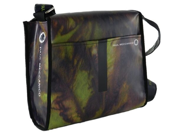 SHOULDER BAG PAUL MECCANICO. MODEL BREAK COLOURS GREEN AND BROWN WITH NATURAL EFFECT. - Unique Pieces Paul Meccanico