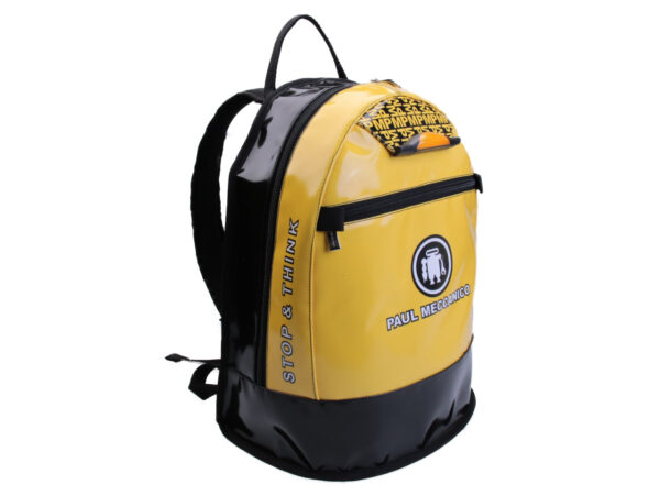 YELLOW BACKPACK PAUL MECCANICO. MODEL SUPER MADE OF LORRY TARPAULIN. - Limited Edition Paul Meccanico