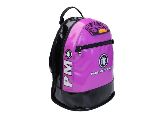 FUCSIA AND BLACK BACKPACK PAUL MECCANICO. MODEL SUPER MADE OF LORRY TARPAULIN. - Limited Edition Paul Meccanico