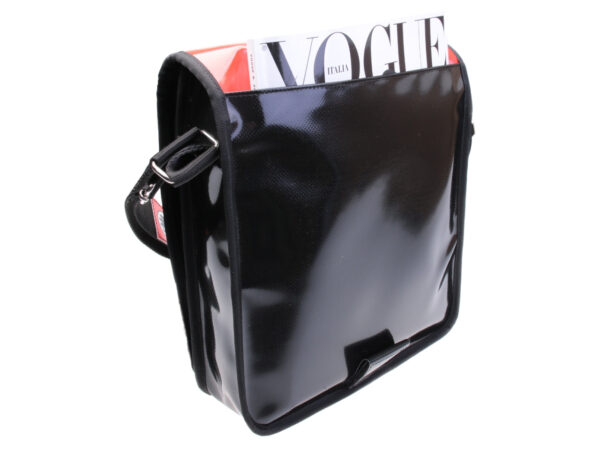 ...DARK GREEN AND BLACK CROSSBODY BAG WITH SHADED EFFECT. BAUBAU MODEL MADE OFF LORRY TARPAULIN. - Special Edition Paul Meccanico