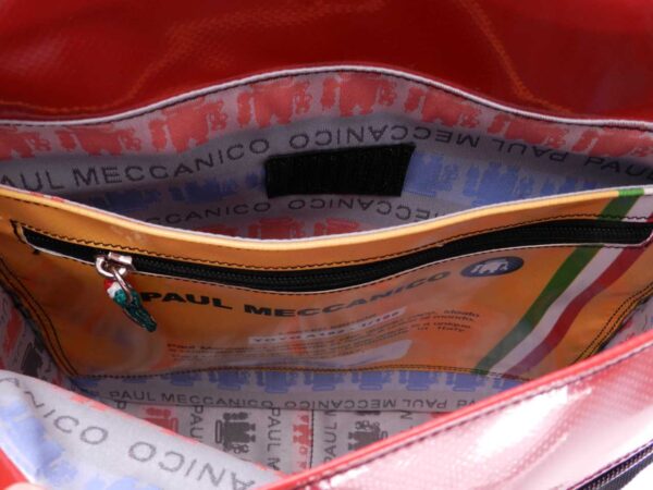 BLACK CROSSBODY BAG. MODEL BAUBAU MADE OFF LORRY TARPAULIN. - Special Edition Paul Meccanico