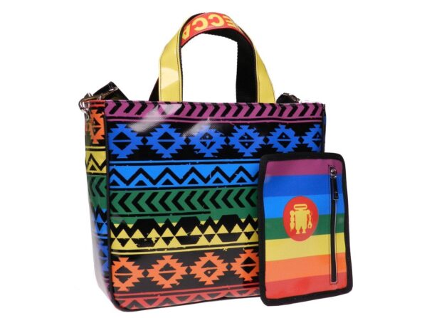 TOTE BAG MULTICOLOR ETHNIC FANTASY. GLAM MODEL MADE OF LORRY TARPAULIN. - Unique Pieces Paul Meccanico