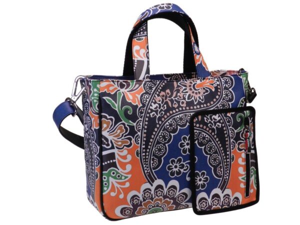 TOTE BAG PAISLEY FANTASY. GLAM MODEL MADE OF CRUELTY FREE LEATHER. - Unique Pieces Paul Meccanico