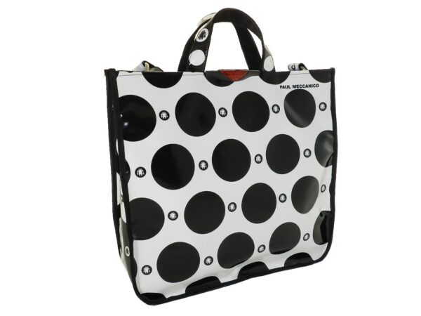 TOTE BAG PAUL MECCANICO. MODEL AIRSTONE BLACK & WHITE COLOURS WITH BUBBLES FANTASY. - Unique Pieces Paul Meccanico