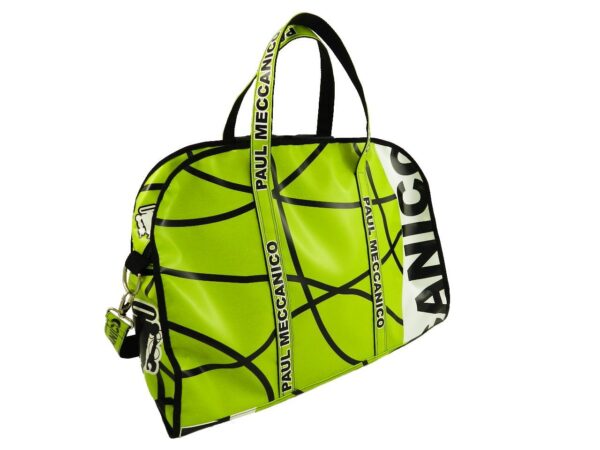 LARGE TRAVEL OR SPORTS BAG PAUL MECCANICO FLUORESCENT GREEN. MODEL RAID MADE OF LORRY TARPAULIN. - Unique Pieces Paul Meccanico