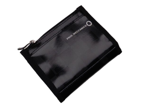 UNISEX WALLET BLACK AND GREY COLOURS. MODEL TOK MADE OF LORRY TARPAULIN. - Paul Meccanico