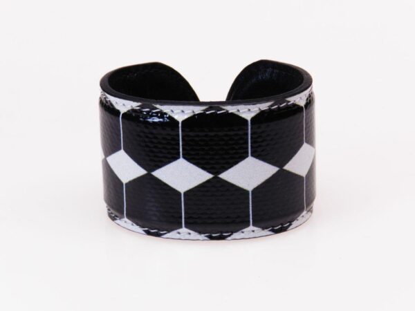 WOMAN BRACELET BLACK AND WHITE GEOMETRIC FANTASY. - Limited Edition Paul Meccanico