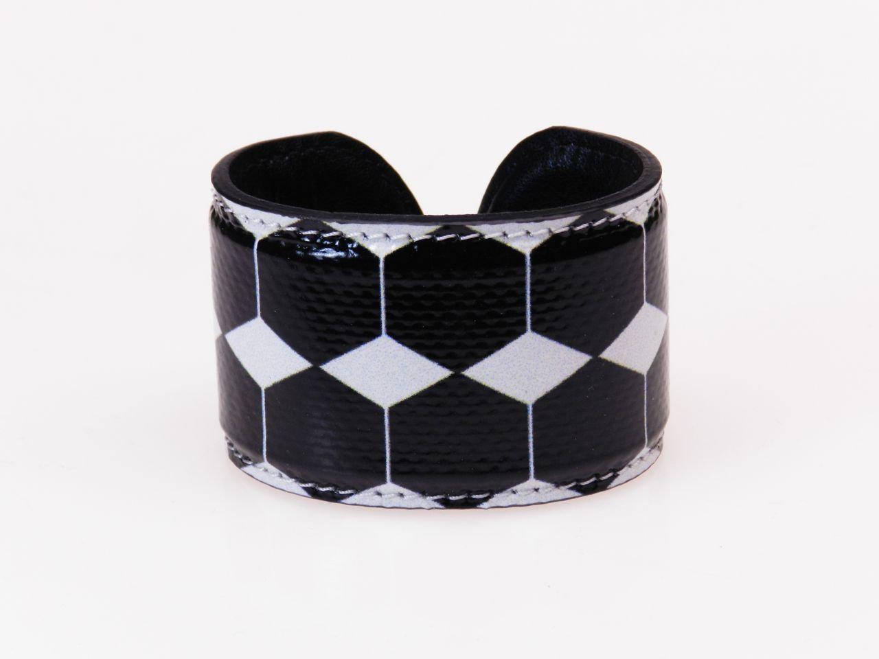 WOMAN BRACELET BLACK AND WHITE GEOMETRIC FANTASY. - Limited Edition Paul Meccanico