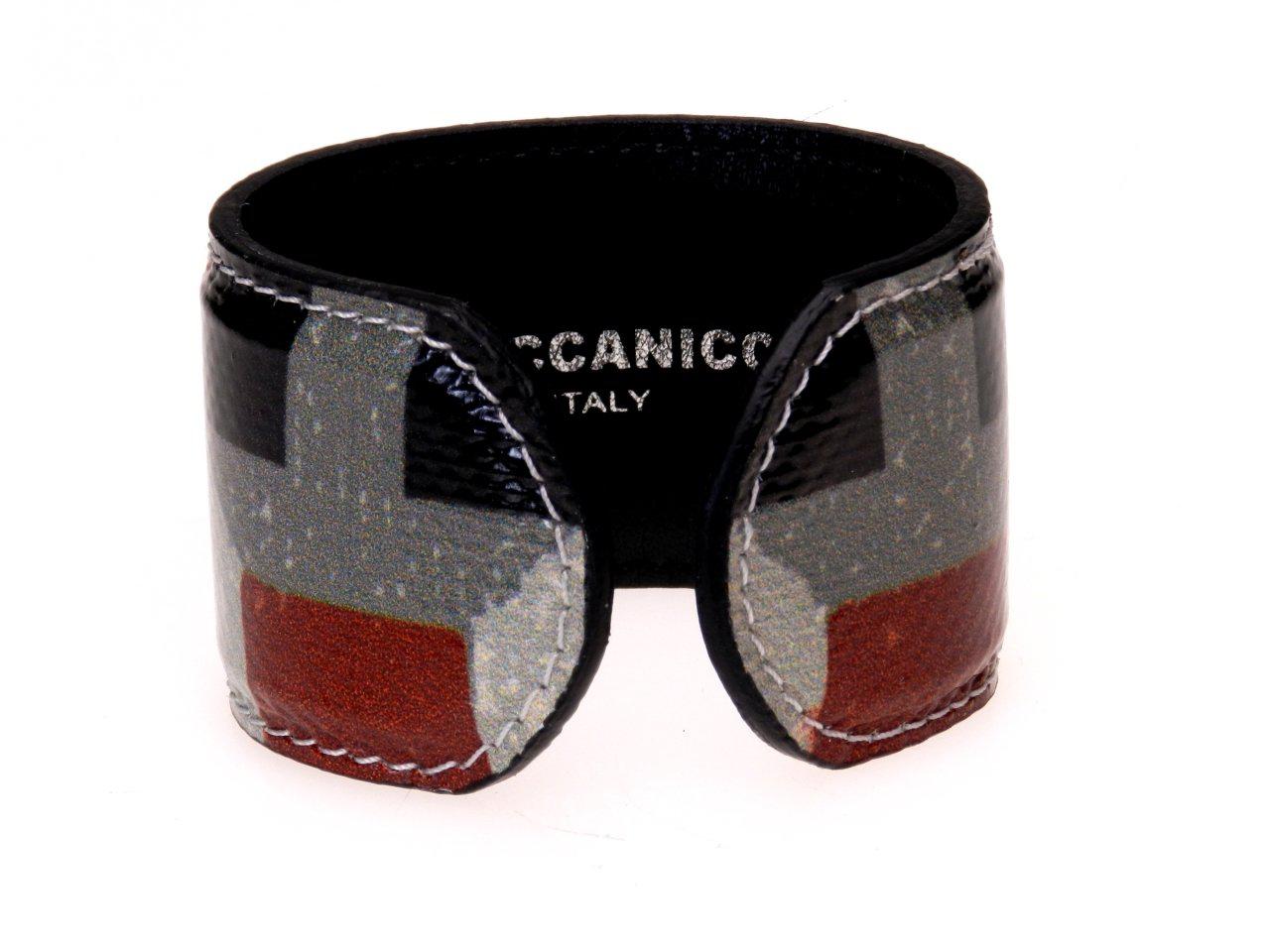 BRACCIALE DONNA FANTASIA GEOMETRICA COLORI GRIGIO, MARRONE E NERO. - Edizione limitata Paul Meccanico