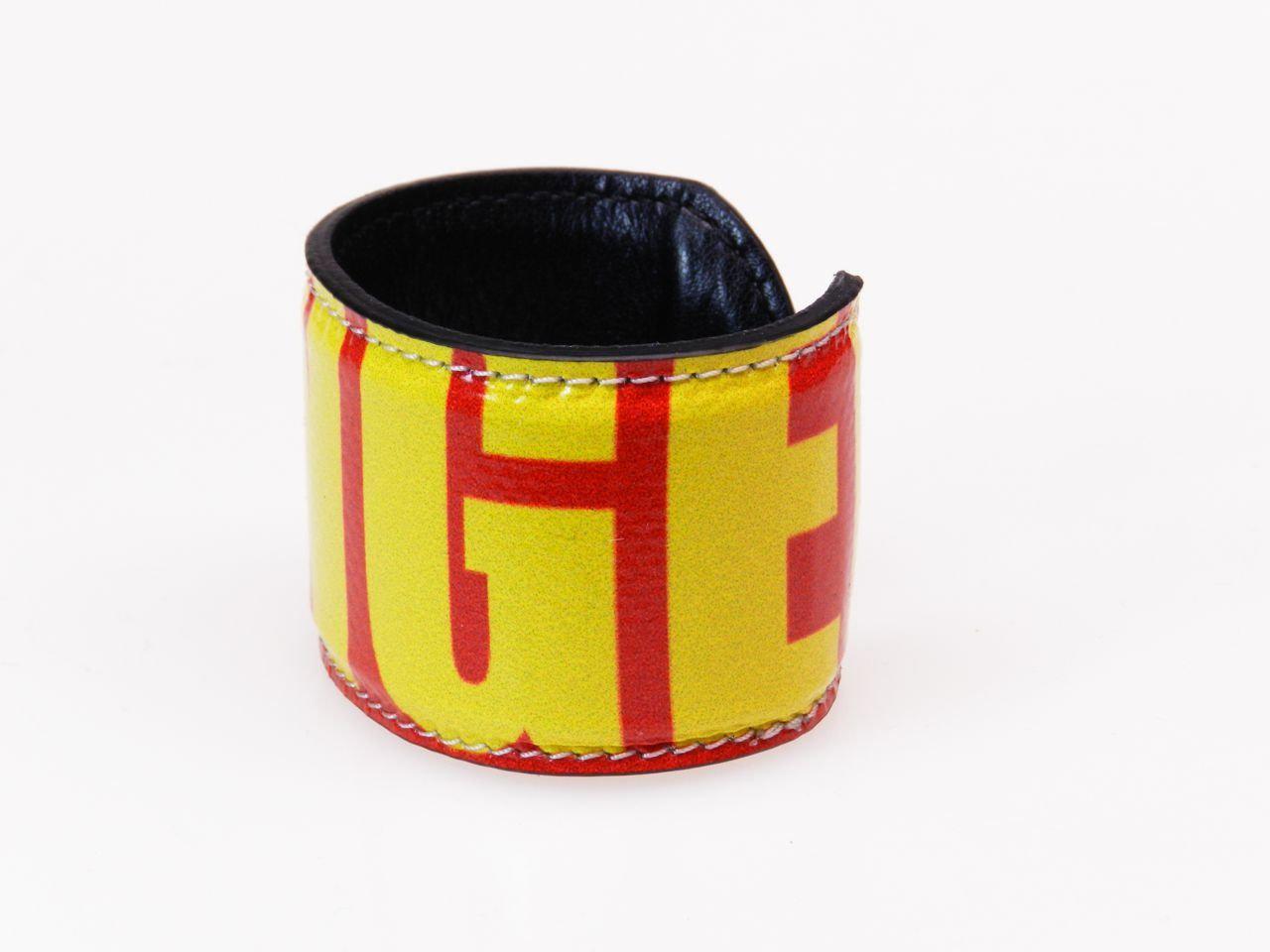 BRACCIALE DONNA COLORE ROSSO E GIALLO "DANGER". - Edizione limitata Paul Meccanico