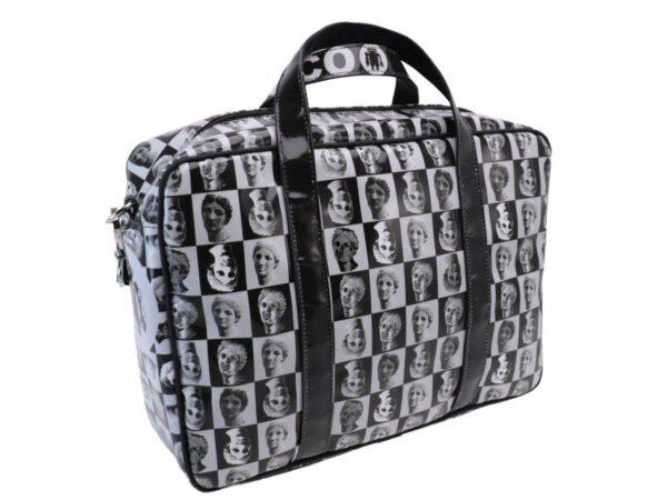WOMAN BRIEFCASE BLACK AND WHITE COLOURS "ART STYLE". KART MODEL MADE OF LORRY TARPAULIN. - Limited Edition Paul Meccanico