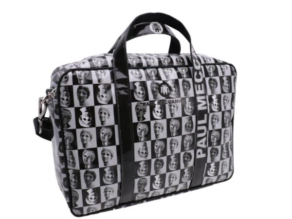 WOMAN BRIEFCASE BLACK AND WHITE COLOURS "ART STYLE". KART MODEL MADE OF LORRY TARPAULIN. - Limited Edition Paul Meccanico