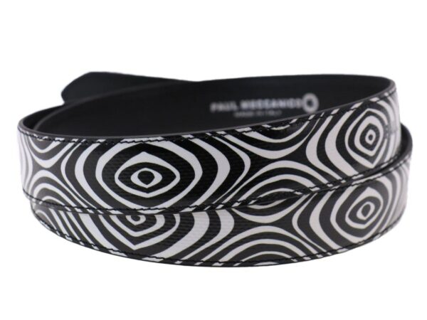 WOMAN'S BELT BLACK AND WHITE COLOURS OPTICAL FANTASY MADE OF LORRY TARPAULIN - Unique Pieces Paul Meccanico