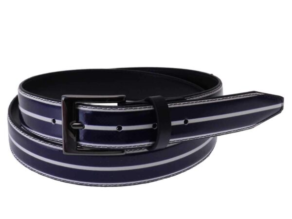 WOMAN'S BELT BLUE AND WHITE COLOURS MADE OF LORRY TARPAULIN. - Paul Meccanico