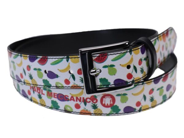 WOMAN'S BELT "FRUITS" MADE OF LORRY TARPAULIN. - Unique Pieces Paul Meccanico