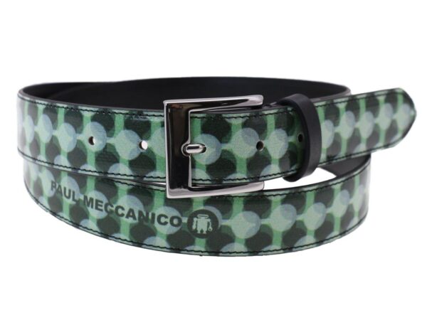 WOMAN'S BELT GREEN COLOUR POIS FANTASY MADE OF LORRY TARPAULIN - Unique Pieces Paul Meccanico