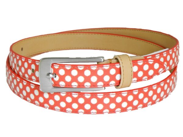 WOMAN'S BELT PAUL MECCANICO. RED AND WHITE COLOURS POIS FANTASY. - Paul Meccanico