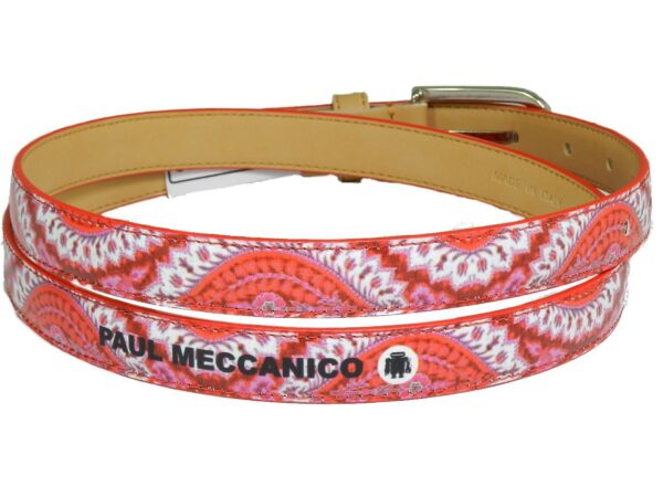WOMAN'S BELT PAUL MECCANICO. RED AND WHITE COLOURS WITH TIE DYE FANTASY. - Paul Meccanico