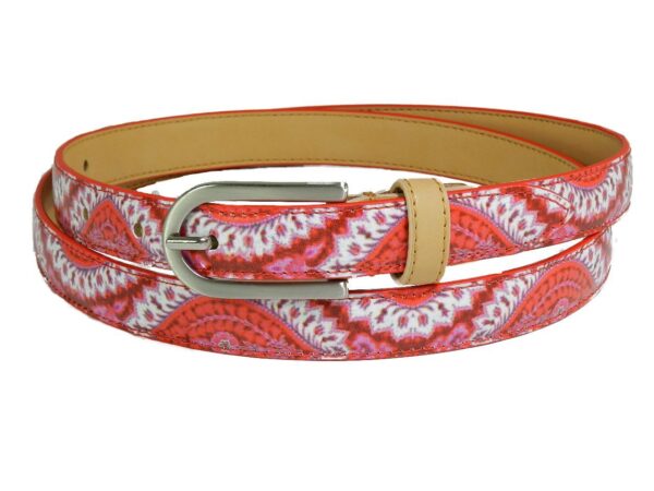 WOMAN'S BELT PAUL MECCANICO. RED AND WHITE COLOURS WITH TIE DYE FANTASY. - Paul Meccanico