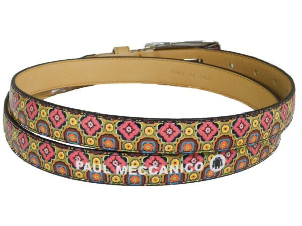 WOMAN'S BELT PAUL MECCANICO WITH MAIOLICA FANTASY. - Paul Meccanico