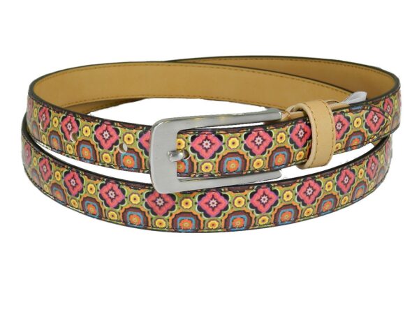 WOMAN'S BELT PAUL MECCANICO WITH MAIOLICA FANTASY. - Paul Meccanico