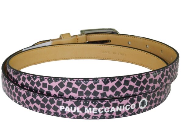 WOMAN'S BELTPAUL MECCANICO. PINK AND BLACK COLOURS WITH TARNISHED FANTASY. - Paul Meccanico